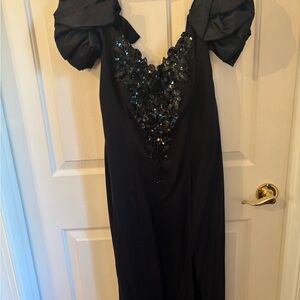 Black Satin/ taffeta Prom Dress